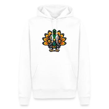 Bande dessinée Paon - Sweat à capuche Premium bio Homme - blanc - Devant - Nico (187cm)