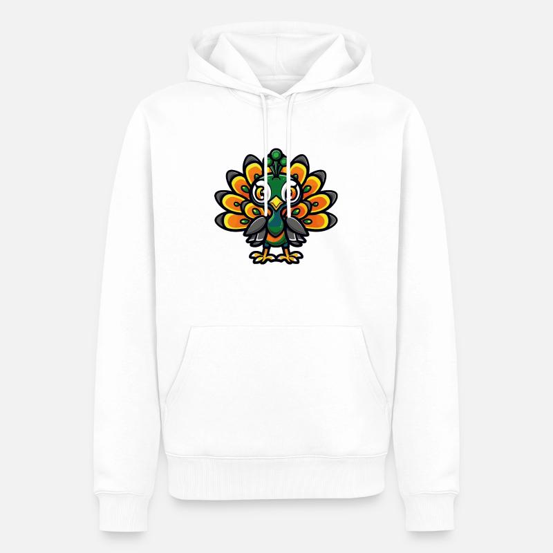 Bande dessinée Paon - Sweat à capuche Premium bio Homme - blanc