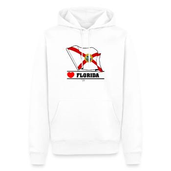 Drapeau Floride coeur FLORIDA - Sweat à capuche Premium bio Homme - blanc - Devant - Nico (187cm)