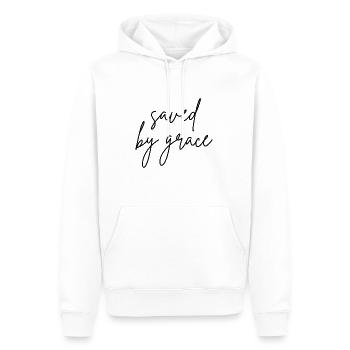 saved by grace - Männer Premium Bio Hoodie - Weiß - Vorne - Nico (187cm)