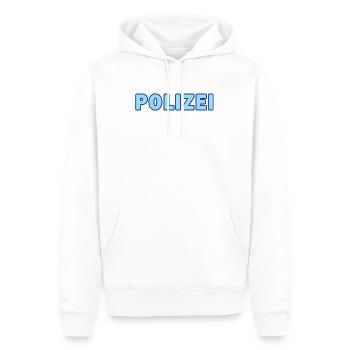 Bloc de police Texte néon - Sweat à capuche Premium bio Homme - blanc - Devant - Nico (187cm)
