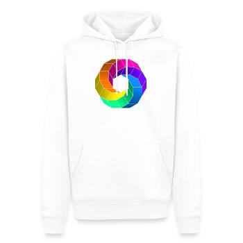 Twisted ring 004 - Men’s Premium Organic Hoodie - white - Front - Nico (187cm)