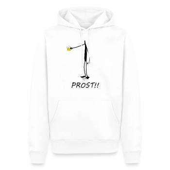 Prost Bier Party feiern - Männer Premium Bio Hoodie - Weiß - Vorne - Nico (187cm)