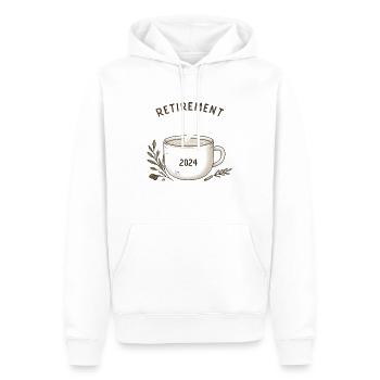 Retraite 2024 Évasion des amateurs de café - Sweat à capuche Premium bio Homme - blanc - Devant - Nico (187cm)