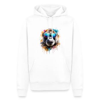 Lunettes de soleil Gorilla Monkey Colorful Animal Design Print - Sweat à capuche Premium bio Homme - blanc - Devant - Nico (187cm)
