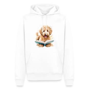 Goldendoodle livre de lecture chien animal design imprimer - Sweat à capuche Premium bio Homme - blanc - Devant - Nico (187cm)