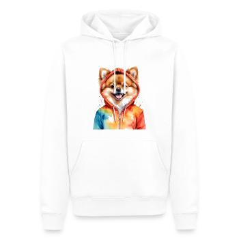 Pomeranian Pomeranian Pomeranian Hoodie Dog Print - Men’s Premium Organic Hoodie - white - Front - Nico (187cm)