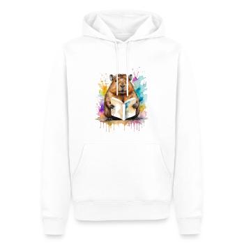 Livre de lecture Capybara Capy Imprimé de conception animale colorée - Sweat à capuche Premium bio Homme - blanc - Devant - Nico (187cm)