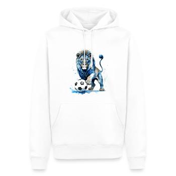 Löwe Fußball Bunt England Tier Design Print - Männer Premium Bio Hoodie - Weiß - Vorne - Nico (187cm)