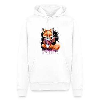 Livre de lecture renard imprimé de conception animale colorée - Sweat à capuche Premium bio Homme - blanc - Devant - Nico (187cm)