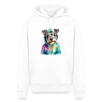 Zwergschnauzer Hoodie Hund Lustig Tier Print - Männer Premium Bio Hoodie - Weiß - Vorne - Nico (187cm)