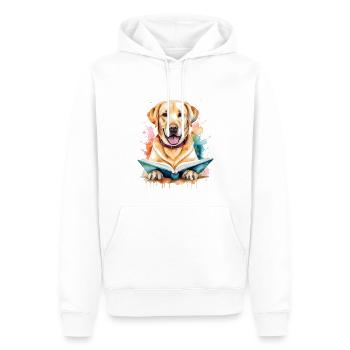 Labrador Retriever Lecture Livre Chien Design Imprimer - Sweat à capuche Premium bio Homme - blanc - Devant - Nico (187cm)