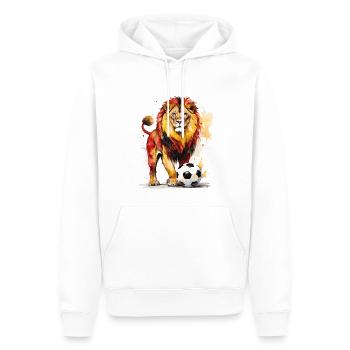 Löwe Fußball Bunt Belgien Tier Design Print - Männer Premium Bio Hoodie - Weiß - Vorne - Nico (187cm)