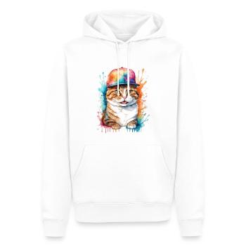 Casquette Snapback Coloré Imprimé Motif D’animal Drôle - Sweat à capuche Premium bio Homme - blanc - Devant - Nico (187cm)