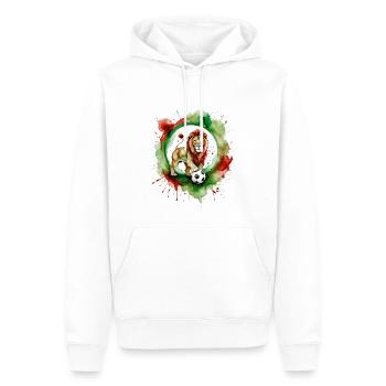 Lion Football Colorful Italy Animal Design Print - Men’s Premium Organic Hoodie - white - Front - Nico (187cm)