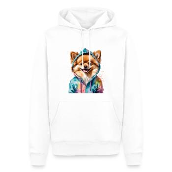 Pomeranian Pomeranian Pomeranian Hoodie Dog Print - Men’s Premium Organic Hoodie - white - Front - Nico (187cm)