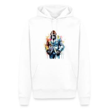 Gorilla Anzug Affe Bunt Tier Design Print - Männer Premium Bio Hoodie - Weiß - Vorne - Nico (187cm)