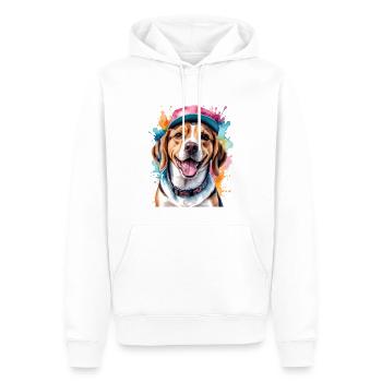 Beagle Snapback Cap Dog Funny Animal Design Print - Men’s Premium Organic Hoodie - white - Front - Nico (187cm)