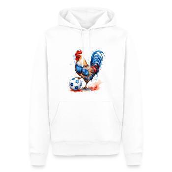 Hahn Fußball Bunt Frankreich Tier Design Print - Männer Premium Bio Hoodie - Weiß - Vorne - Nico (187cm)