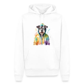 Zwergschnauzer Hoodie Hund Lustig Tier Print - Männer Premium Bio Hoodie - Weiß - Vorne - Nico (187cm)