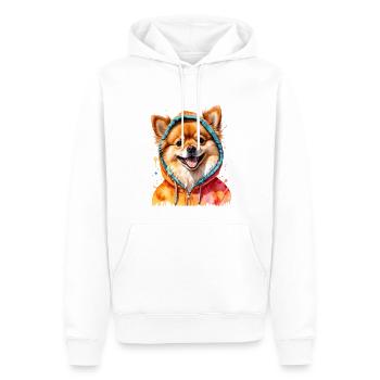 Pomeranian Pomeranian Pomeranian Hoodie Dog Print - Men’s Premium Organic Hoodie - white - Front - Nico (187cm)