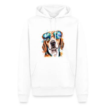 Beagle Sunglasses Dog Funny Animal Design Print - Men’s Premium Organic Hoodie - white - Front - Nico (187cm)