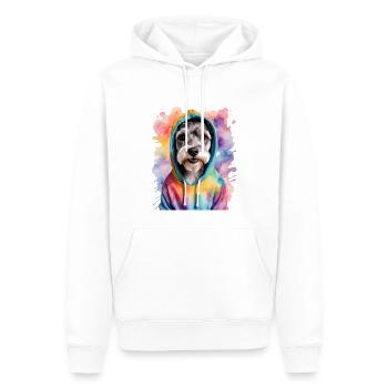 Zwergschnauzer Hoodie Hund Lustig Tier Print - Männer Premium Bio Hoodie - Weiß - Vorne - Nico (187cm)