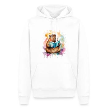 Capybara livre de lecture Capy coloré Animal Design Print - Sweat à capuche Premium bio Homme - blanc - Devant - Nico (187cm)
