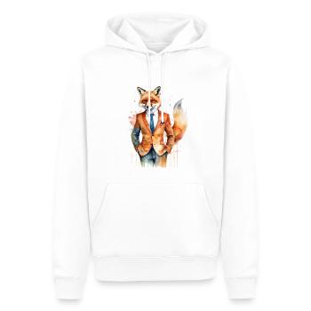 Fuchs Anzug Bunt Tier Design Print - Männer Premium Bio Hoodie - Weiß - Vorne - Nico (187cm)