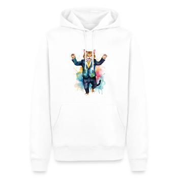 Cat Suit Colorful Funny Funny Animal Design Print - Men’s Premium Organic Hoodie - white - Front - Nico (187cm)