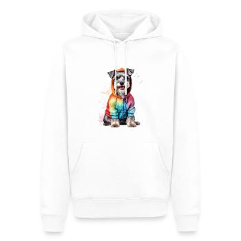 Zwergschnauzer Hoodie Hund Lustig Tier Print - Männer Premium Bio Hoodie - Weiß - Vorne - Nico (187cm)