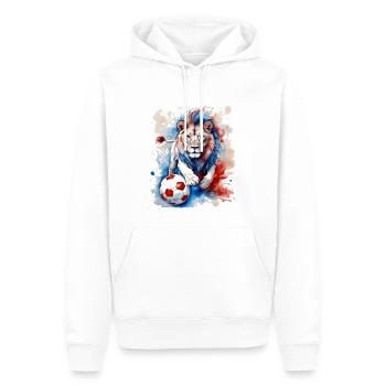 Löwe Fußball Bunt Frankreich Tier Design Print - Männer Premium Bio Hoodie - Weiß - Vorne - Nico (187cm)