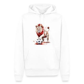Lion Football Coloré Suisse Animal Design Imprimer - Sweat à capuche Premium bio Homme - blanc - Devant - Nico (187cm)