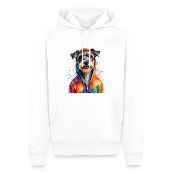 Zwergschnauzer Hoodie Hund Lustig Tier Print - Männer Premium Bio Hoodie - Weiß - Vorne - Nico (187cm)