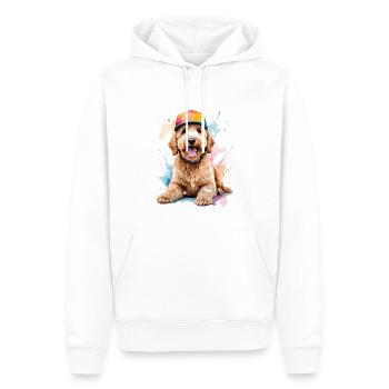 Goldendoodle Snapback Cap Chien Animal Design Print - Sweat à capuche Premium bio Homme - blanc - Devant - Nico (187cm)