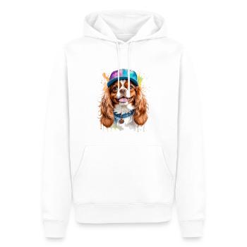 Cavalier King Charles Spaniel Snapback Cap Chien - Sweat à capuche Premium bio Homme - blanc - Devant - Nico (187cm)