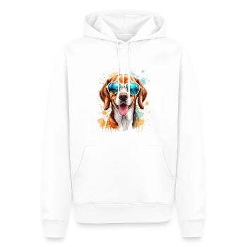 Beagle Sunglasses Dog Funny Animal Design Print - Men’s Premium Organic Hoodie - white - Front - Nico (187cm)