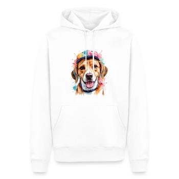 Beagle Snapback Cap Dog Funny Animal Design Print - Men’s Premium Organic Hoodie - white - Front - Nico (187cm)