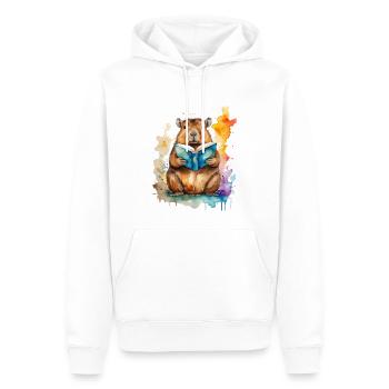 Capybara livre de lecture Capy Colorful Animal Design Print - Sweat à capuche Premium bio Homme - blanc - Devant - Nico (187cm)