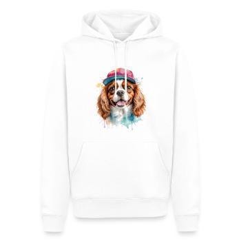 Cavalier King Charles Spaniel Snapback Cap Chien - Sweat à capuche Premium bio Homme - blanc - Devant - Nico (187cm)
