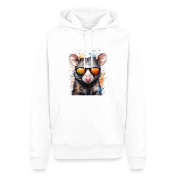 Lunettes de soleil Opossum Imprimé de design animalier coloré - Sweat à capuche Premium bio Homme - blanc - Devant - Nico (187cm)