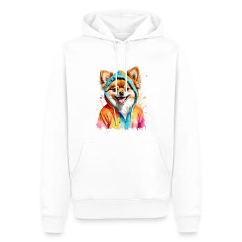Pomeranian Pomeranian Pomeranian Hoodie Dog Print - Men’s Premium Organic Hoodie - white - Front - Nico (187cm)