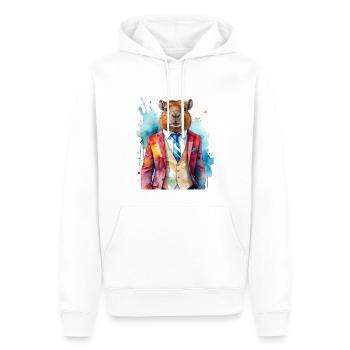 Capybara Anzug Capy Bunt Tier Design Print - Männer Premium Bio Hoodie - Weiß - Vorne - Nico (187cm)