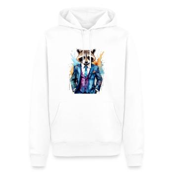 Costume de raton laveur Imprimé de design animal coloré - Sweat à capuche Premium bio Homme - blanc - Devant - Nico (187cm)