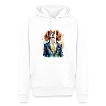 Cavalier King Charles Spaniel Costume Imprimé Chien - Sweat à capuche Premium bio Homme - blanc - Devant - Nico (187cm)