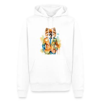 Poméranien Poméranien Costume Chien Imprimé Coloré - Sweat à capuche Premium bio Homme - blanc - Devant - Nico (187cm)