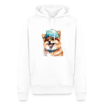Loulou de Poméranie Casquette Snapback Imprimé chien - Sweat à capuche Premium bio Homme - blanc - Devant - Nico (187cm)