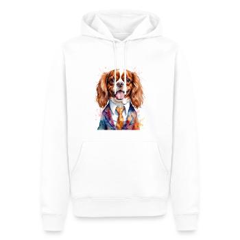 Cavalier King Charles Spaniel Costume Imprimé Chien - Sweat à capuche Premium bio Homme - blanc - Devant - Nico (187cm)
