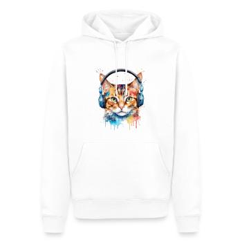 Casque de chat coloré drôle animal design imprimer - Sweat à capuche Premium bio Homme - blanc - Devant - Nico (187cm)