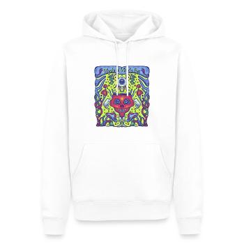 Groovy Psychedelic - Männer Premium Bio Hoodie - Weiß - Vorne - Nico (187cm)